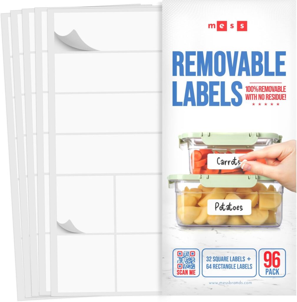 removable labels kitchen organization